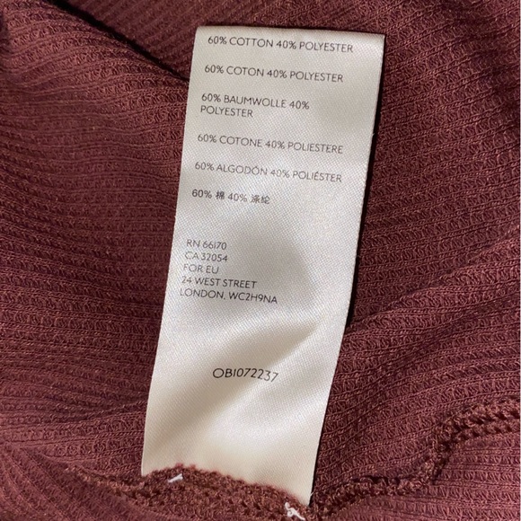 🚫SOLD🚫 Free People Bright Side Thermal in Burgundy with Leopard Floral Sleeves - Picture 10 of 11